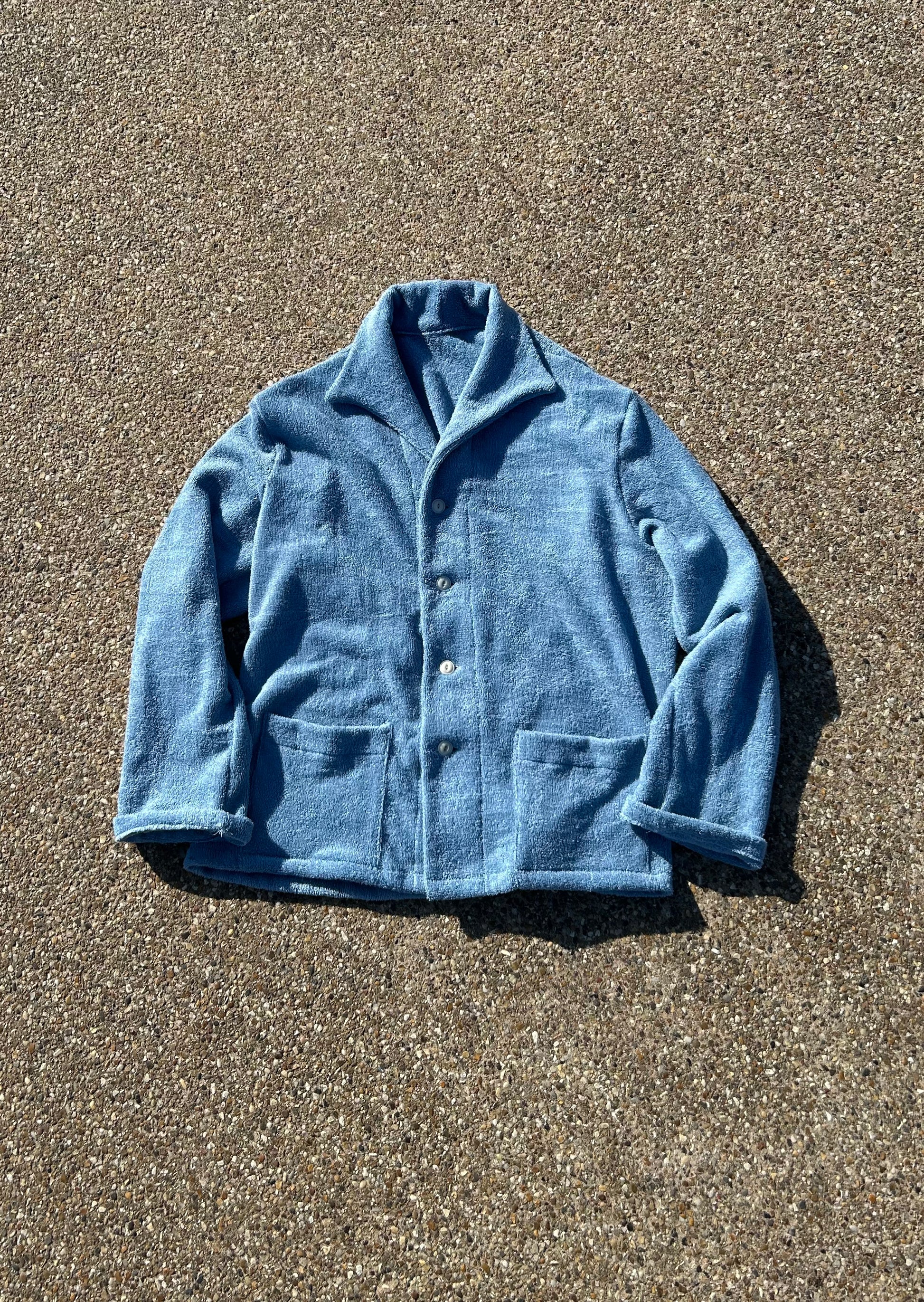 One Piece Towelling Shirt Long Sleeve - King Eddies Blue