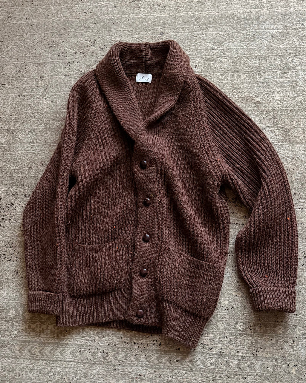 Heavy Shawl Cardigan - Conker