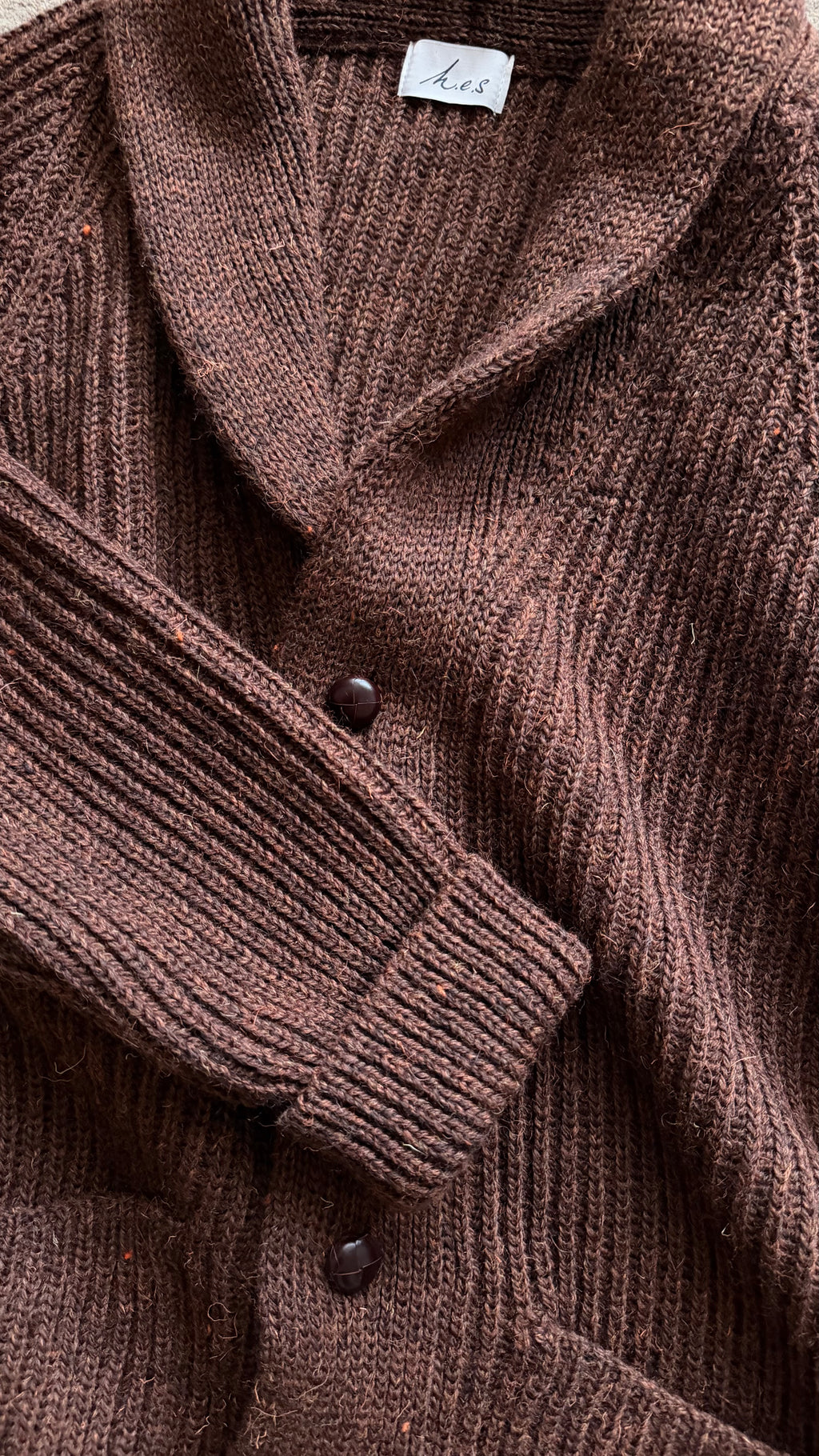 Heavy Shawl Cardigan - Conker